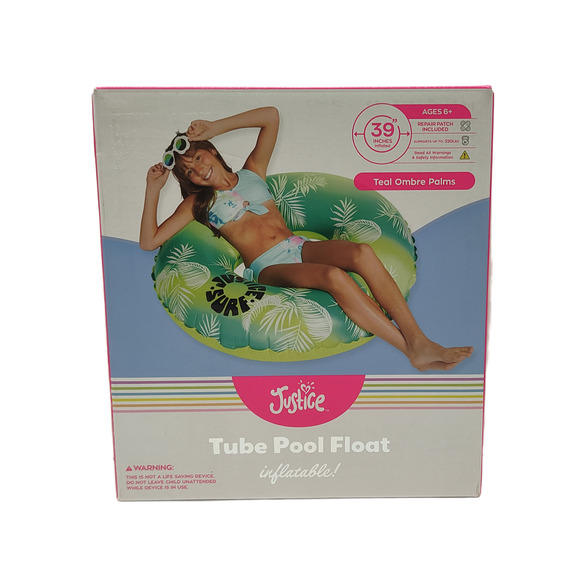 Justice Teal Ombre Palms Tube Pool Float 39" - Picture 5 of 6